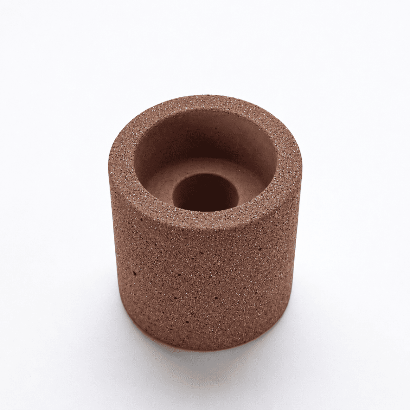 bougeoir double pour chandelle & chauffe-plat terre de lave