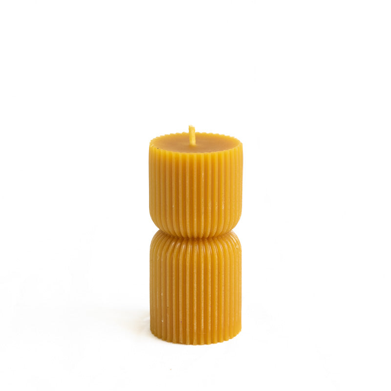 Bougie Totem artisanale en cire d’abeille 100 % naturelle, 20h de combustion, design décoratif original – La Fabrique de l’Abeille