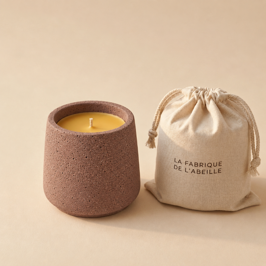 Bougie artisanale en jesmonite 60h