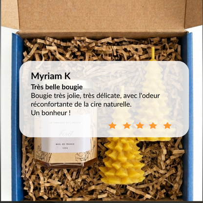 Coffret cadeau Noël bougie et miel naturel - Avis clients - La Fabrique de l'Abeille