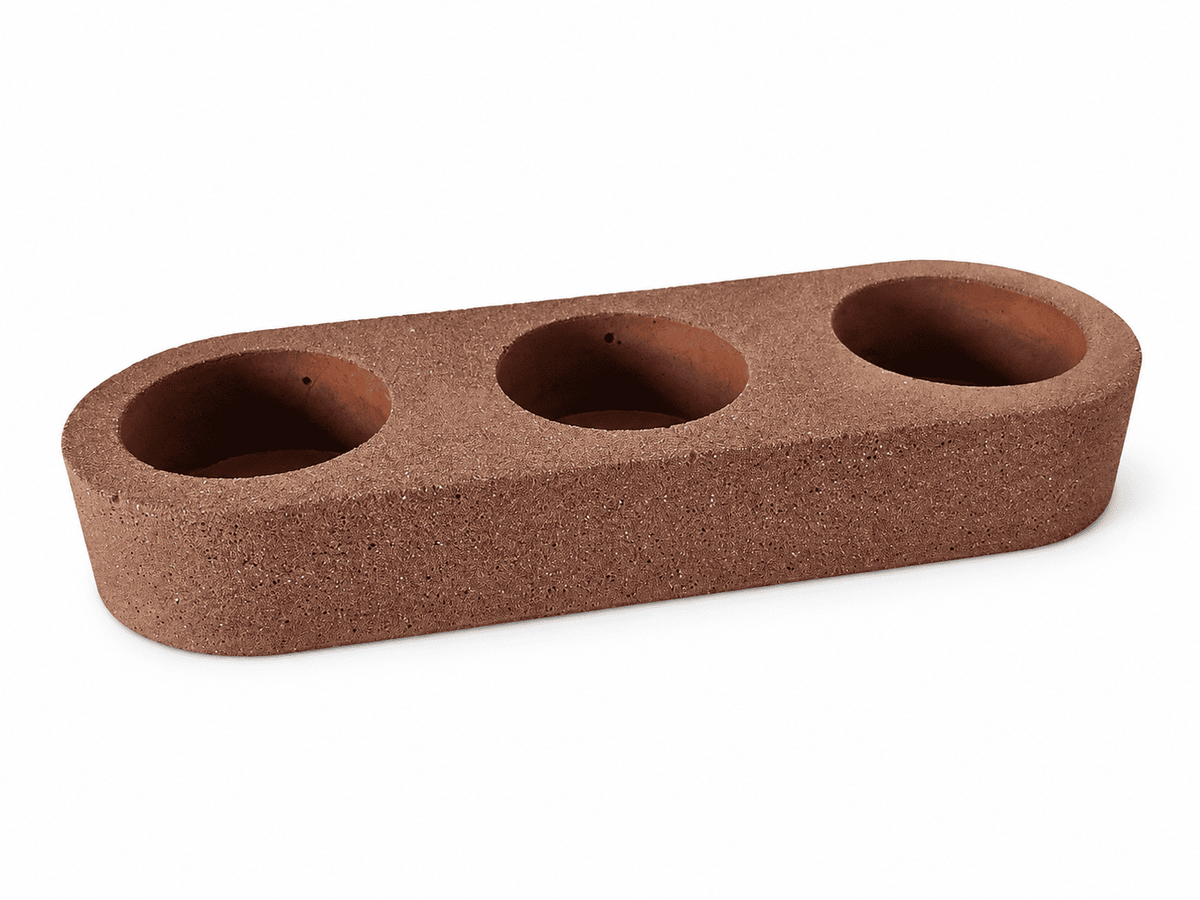 Bougeoir chauffe-plats triple jesmonite