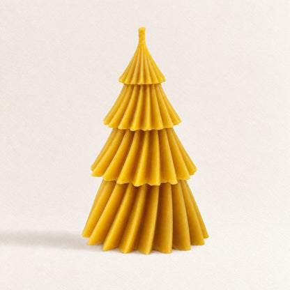 Bougie sapin de Noël à étages en cire d'abeille 100% naturelle - La Fabrique de l'Abeille