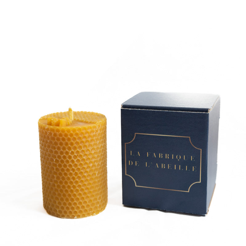 Bougie moulée en cire d'abeille naturelle 20h - La Fabrique de l'Abeille