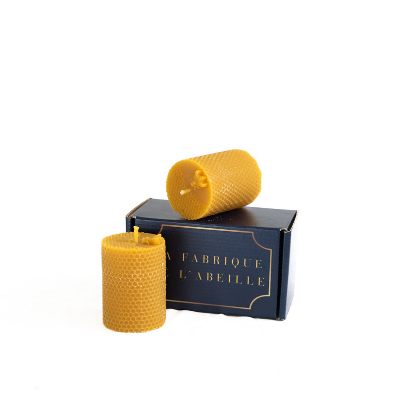Bougie moulée artisanale en cire d'abeille naturelle pure - La Fabrique de l'Abeille