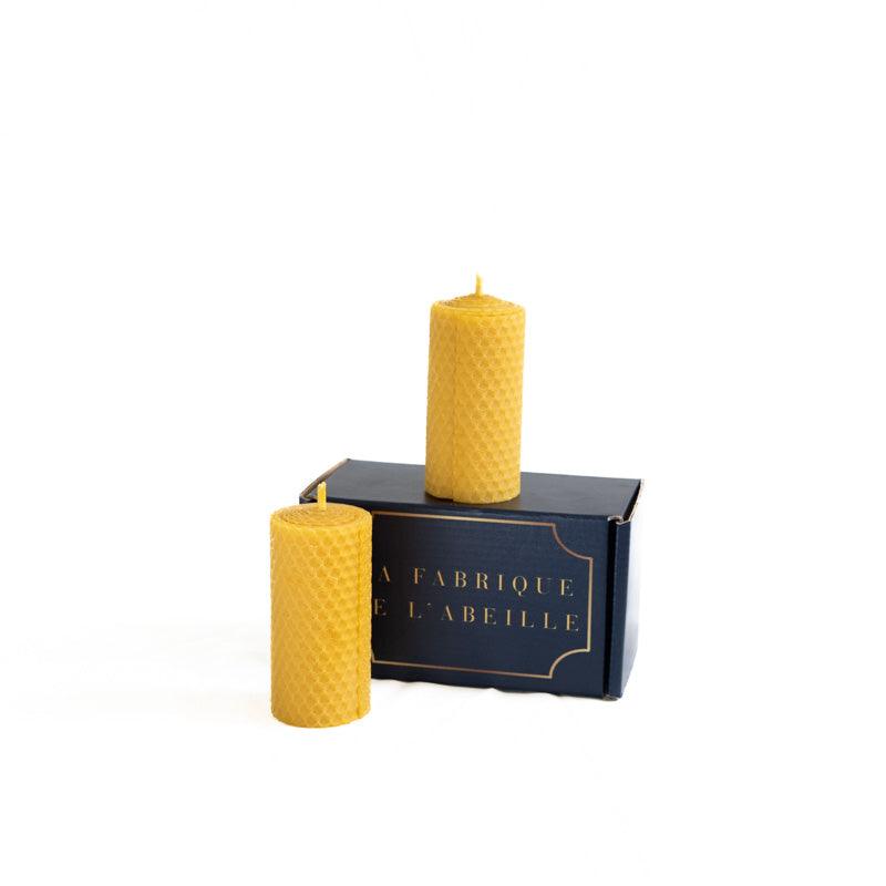 Bougie roulée artisanale en cire d'abeille naturelle pure - La Fabrique de l'Abeille