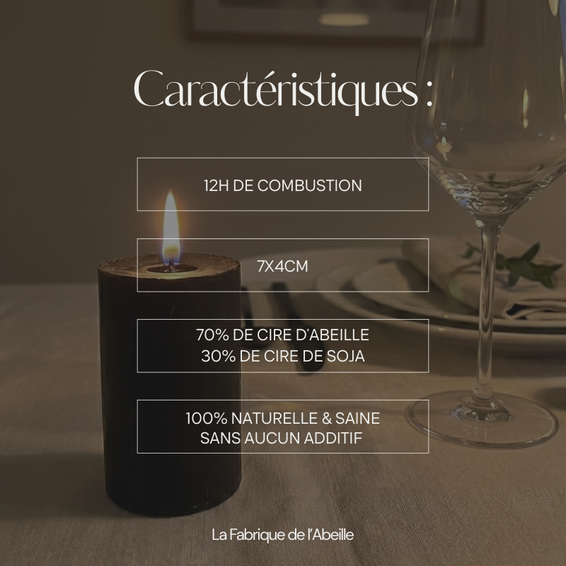 bougie noire teintée dans la masse