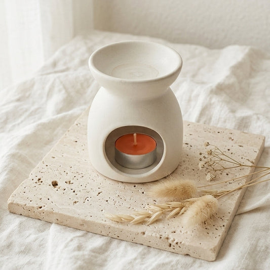 bougies chauffe-plat orange en cire d’abeille