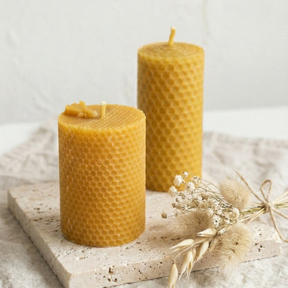 bougies en cire d'abeille naturelle