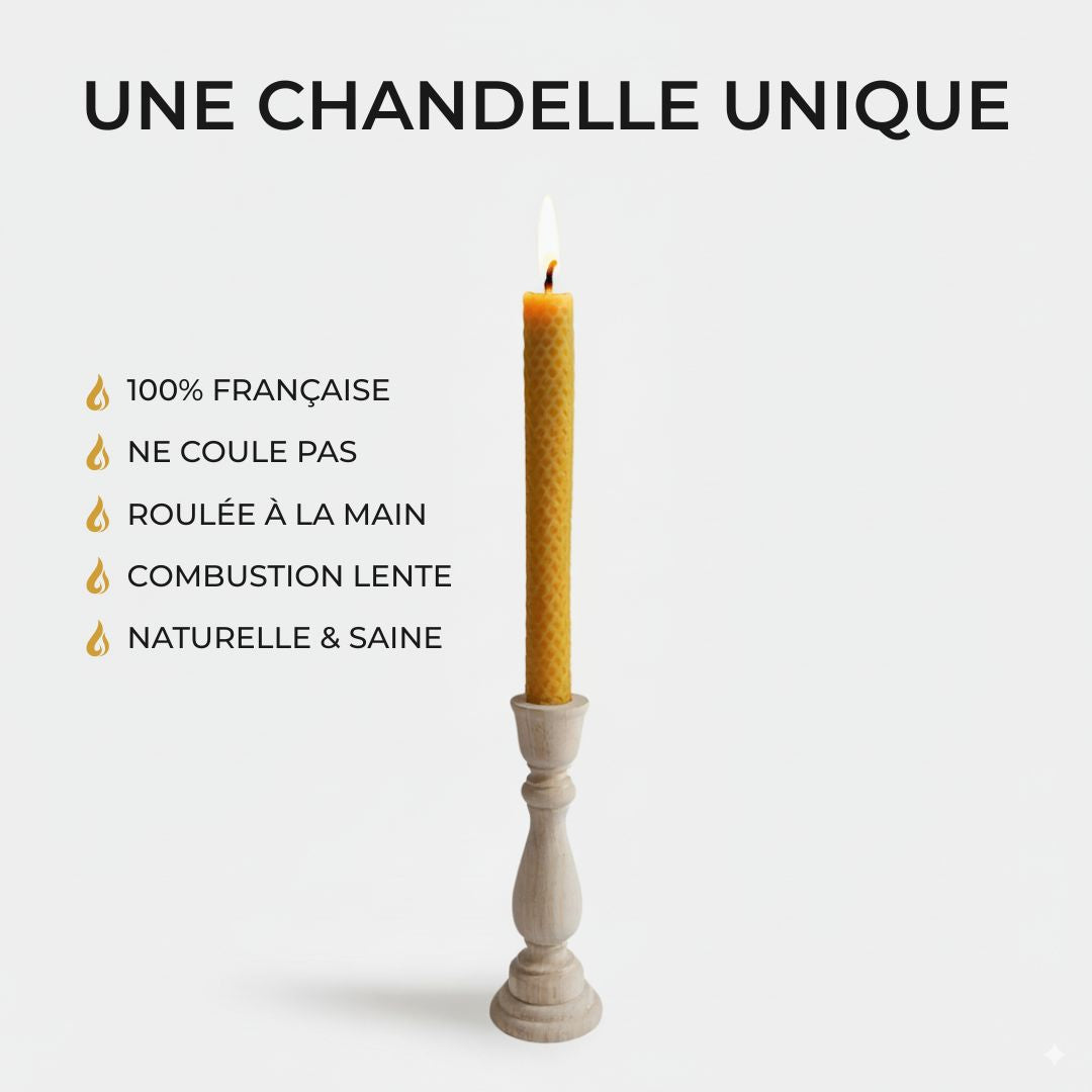 bougie chandelier cire d'abeille