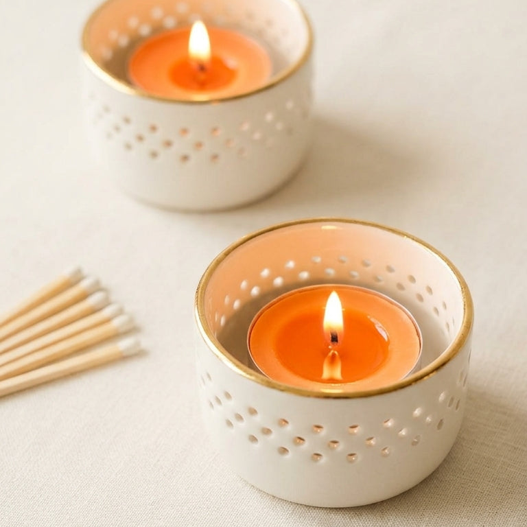 bougie chauffe plat orange naturelle