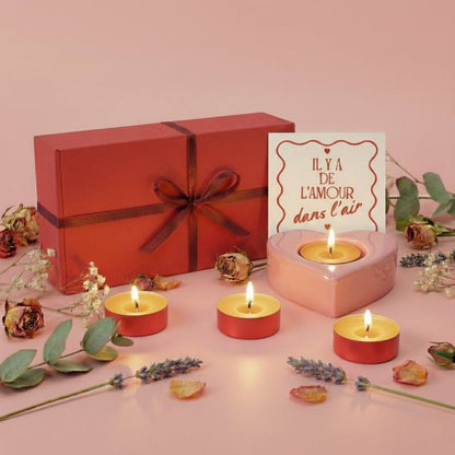 coffret amour bougie et bougeoir