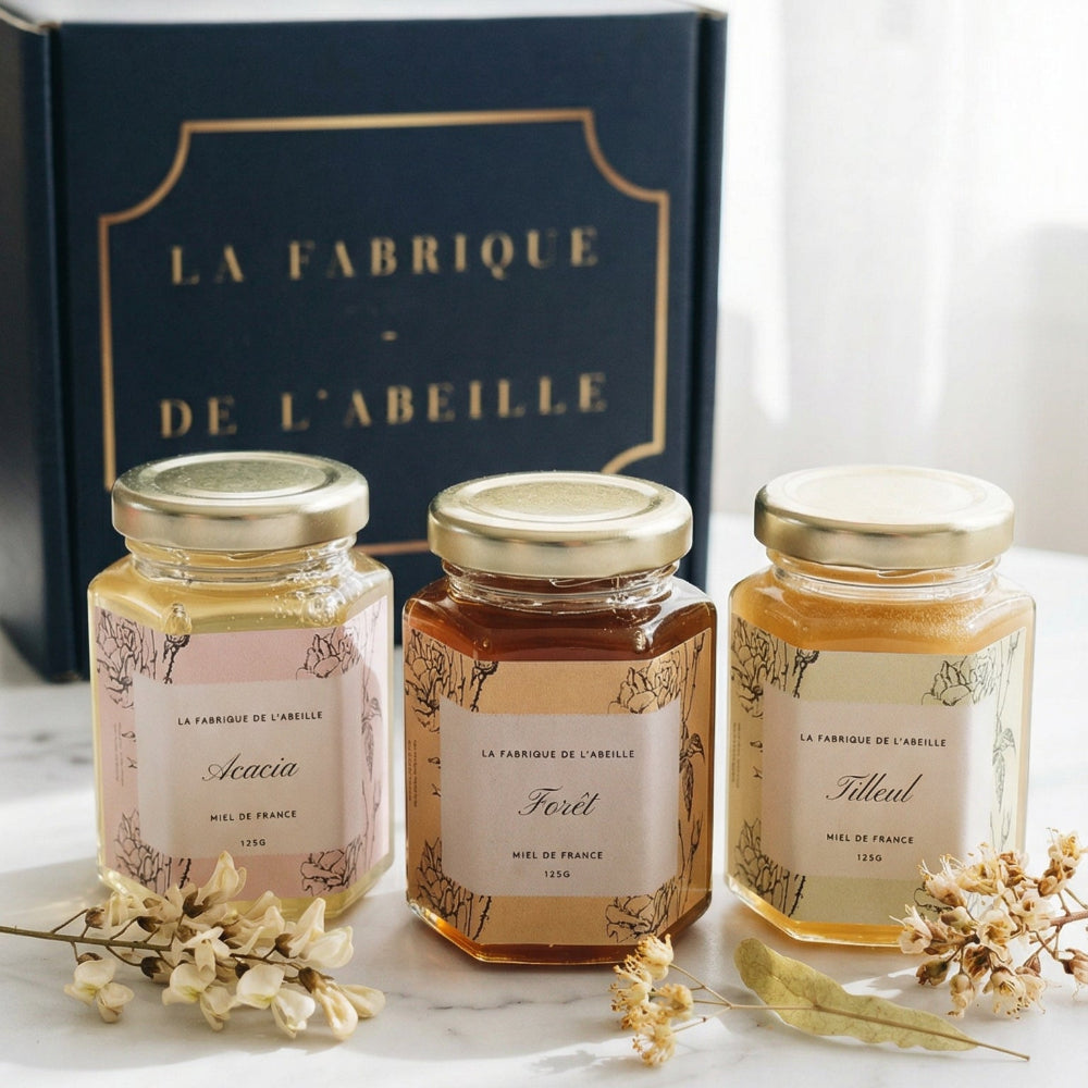 coffret de miel en situation